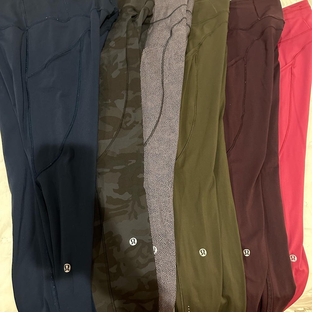 Lululemon fast n free 7/8 high rise leggings, 25” w/ pockets *BUNDLE of 6”